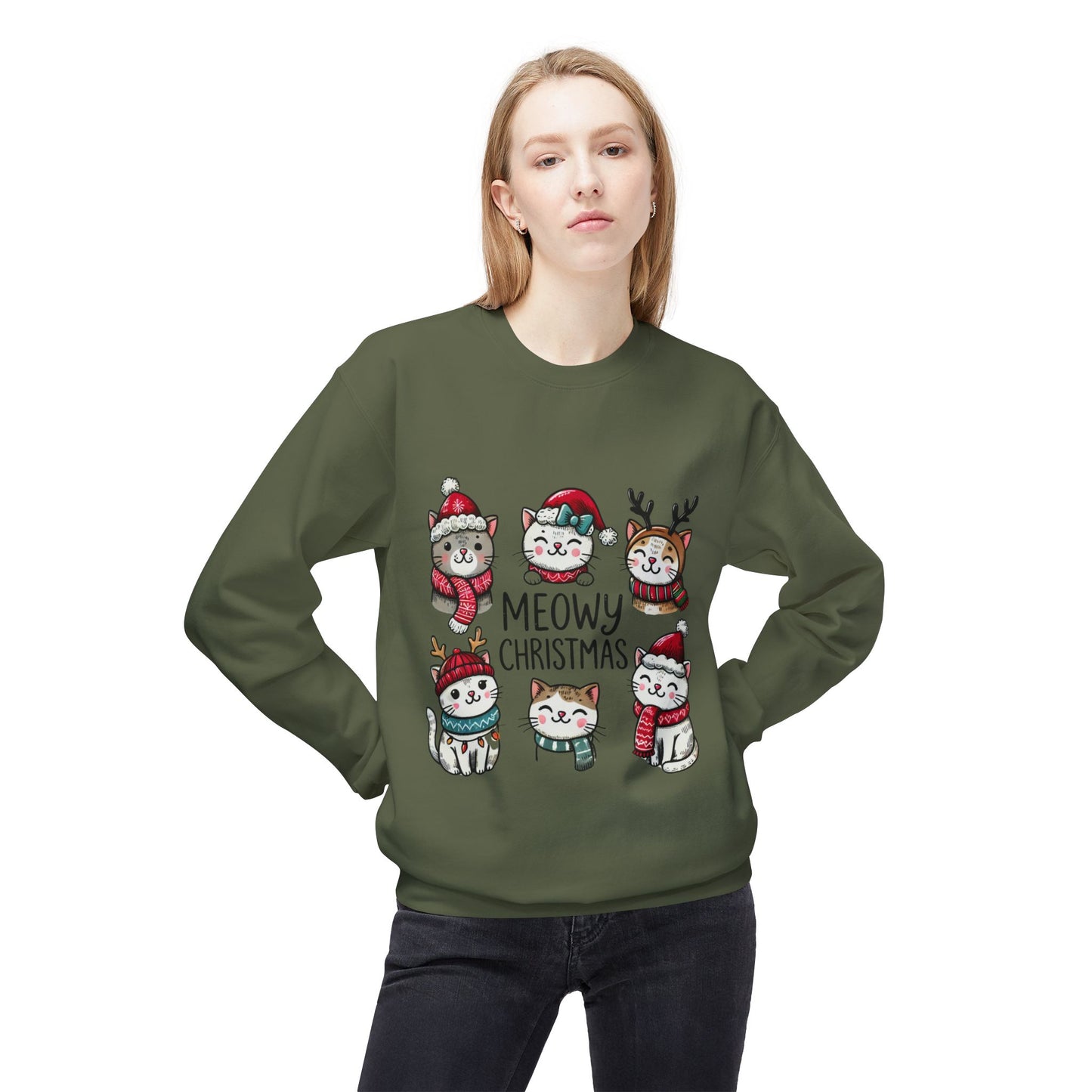 Meowy Christmas Soft Fleece Sweatshirt