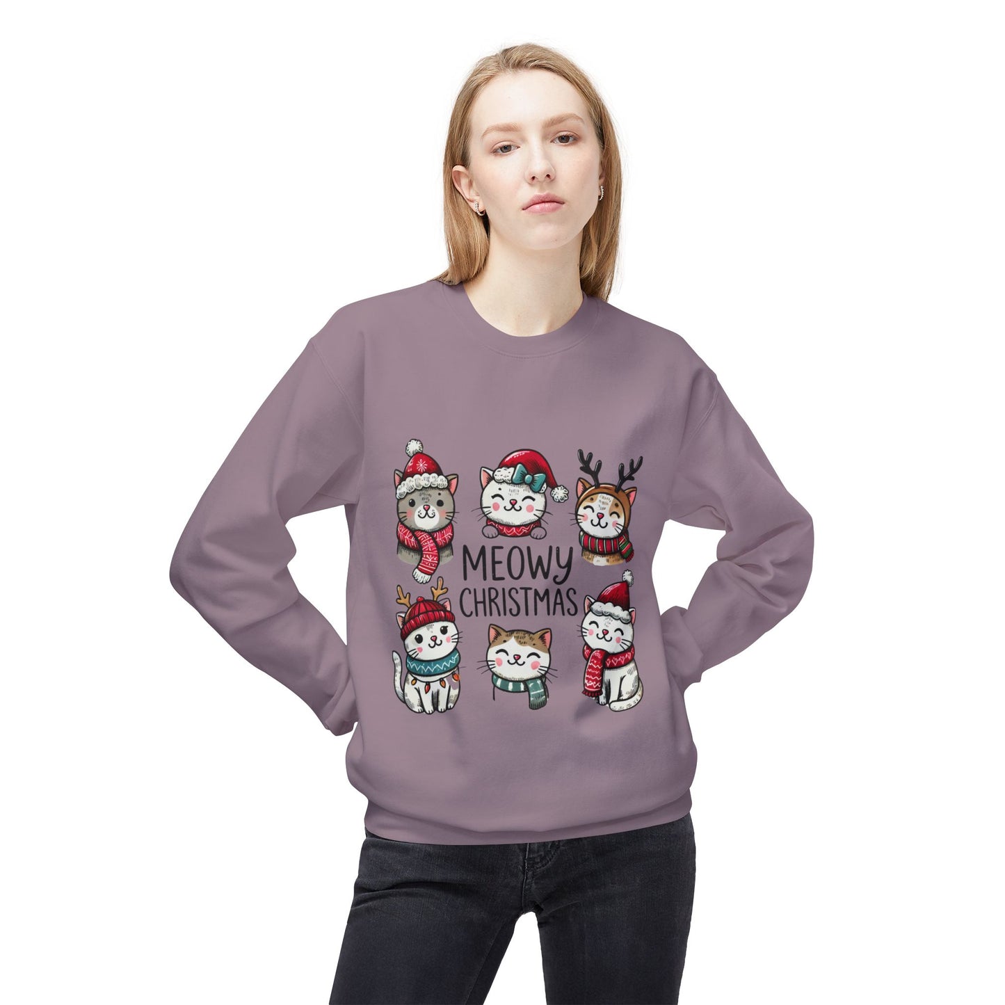 Meowy Christmas Soft Fleece Sweatshirt