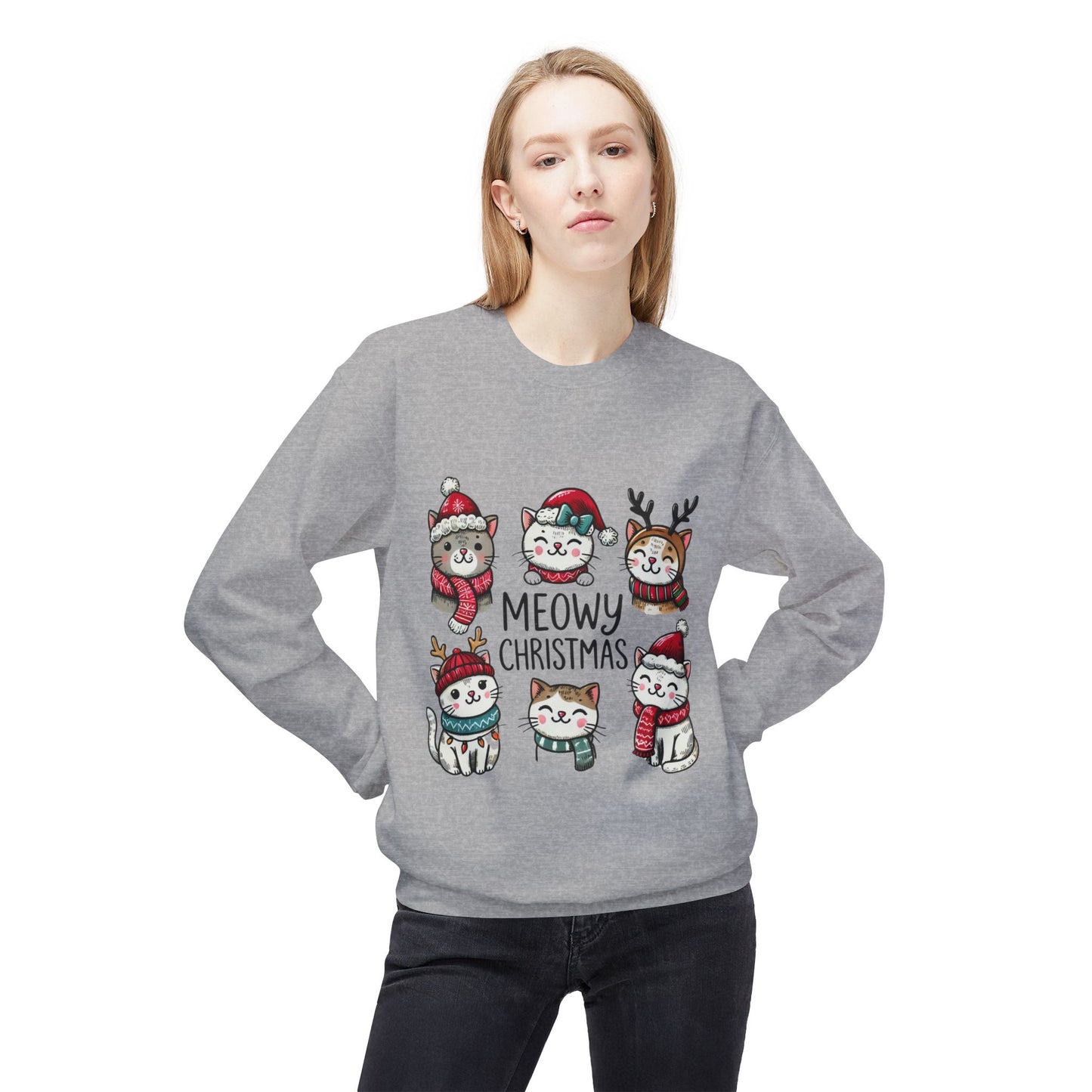 Meowy Christmas Soft Fleece Sweatshirt