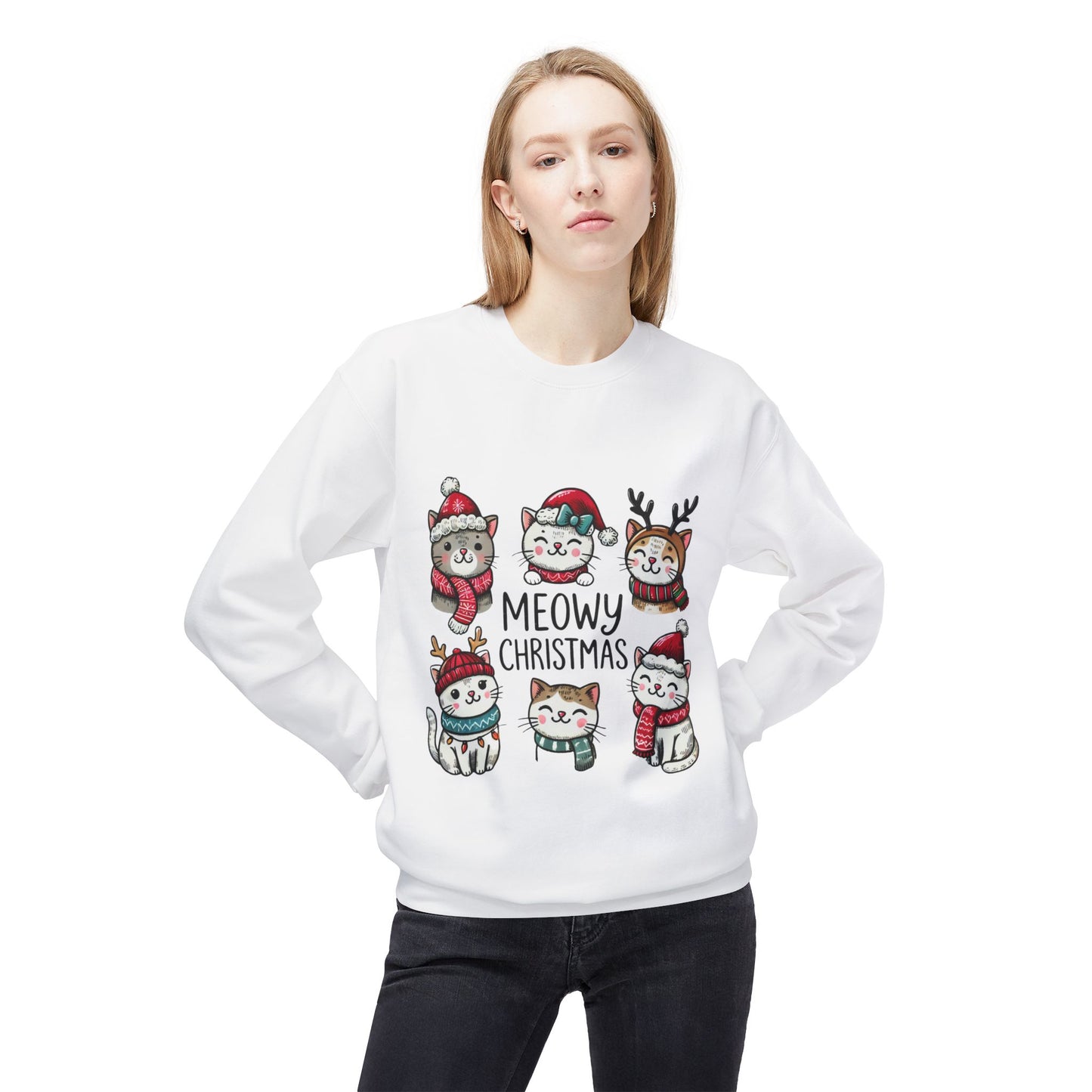 Meowy Christmas Soft Fleece Sweatshirt