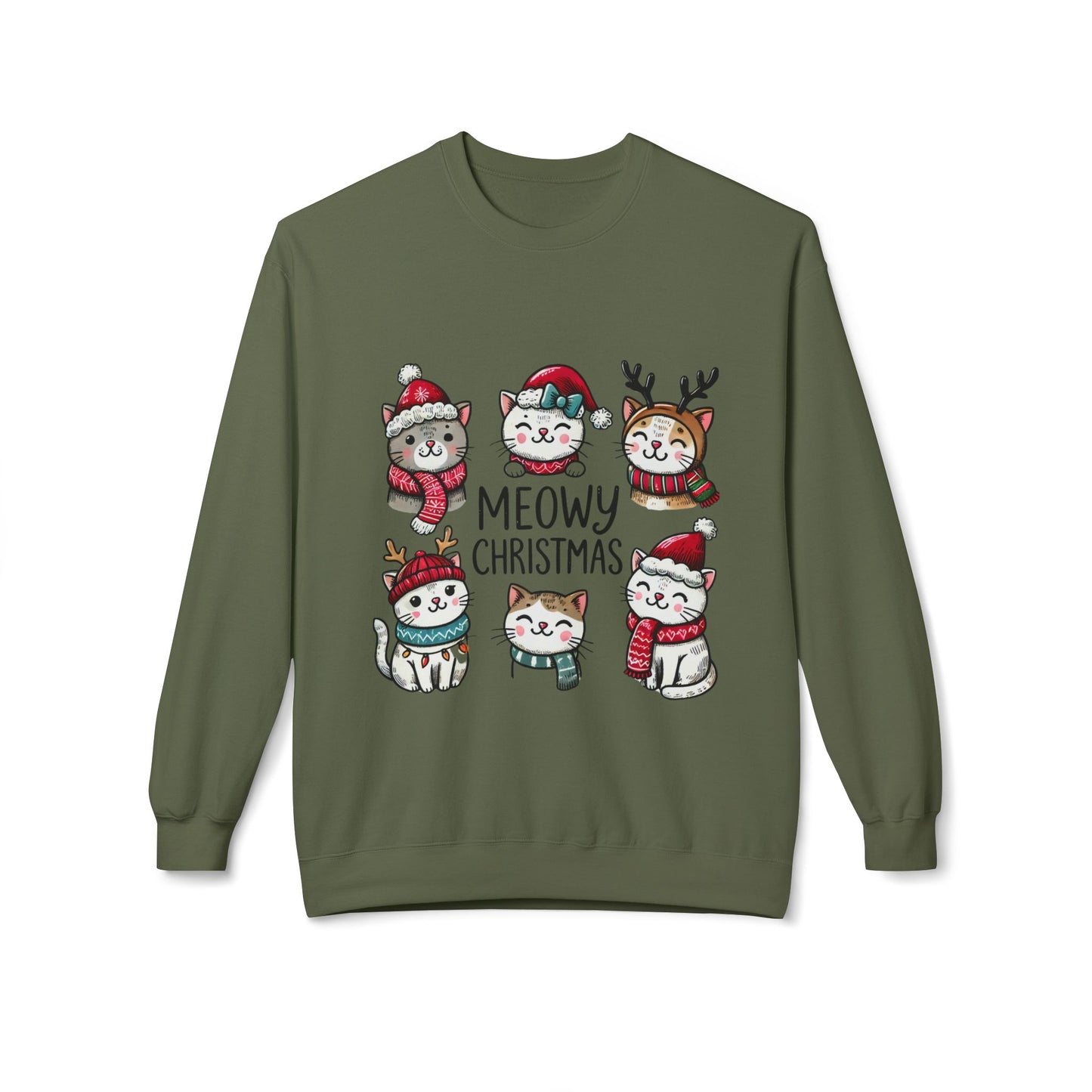 Meowy Christmas Soft Fleece Sweatshirt