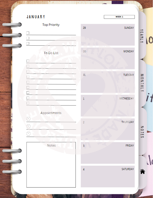 The Purple Witch Yearly Digital Planner with Hyperlinks