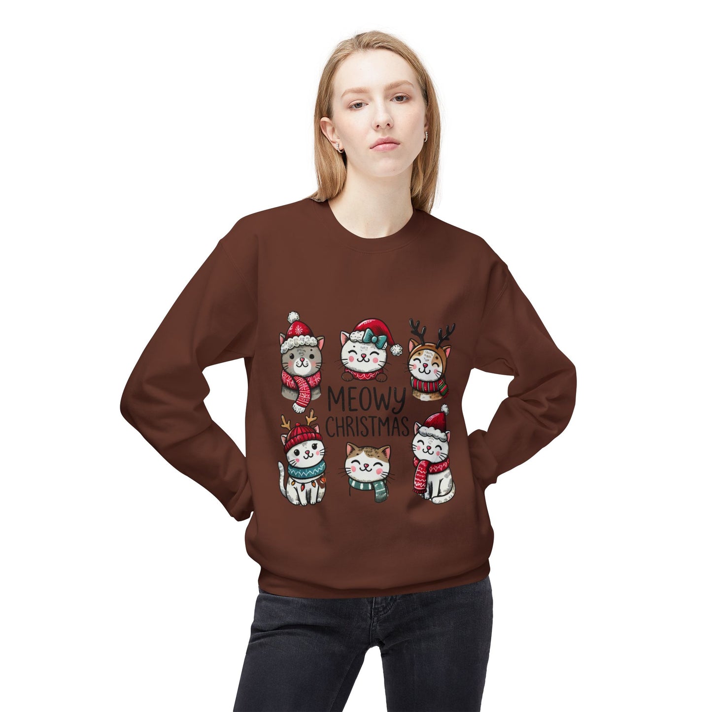 Meowy Christmas Soft Fleece Sweatshirt