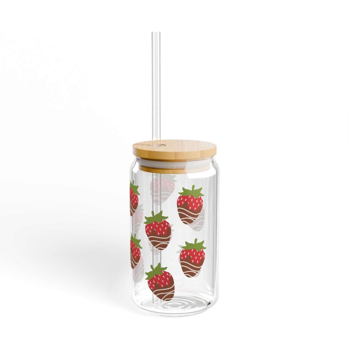 Sipper Glass, 16oz-Chocolate Covered Strawberries