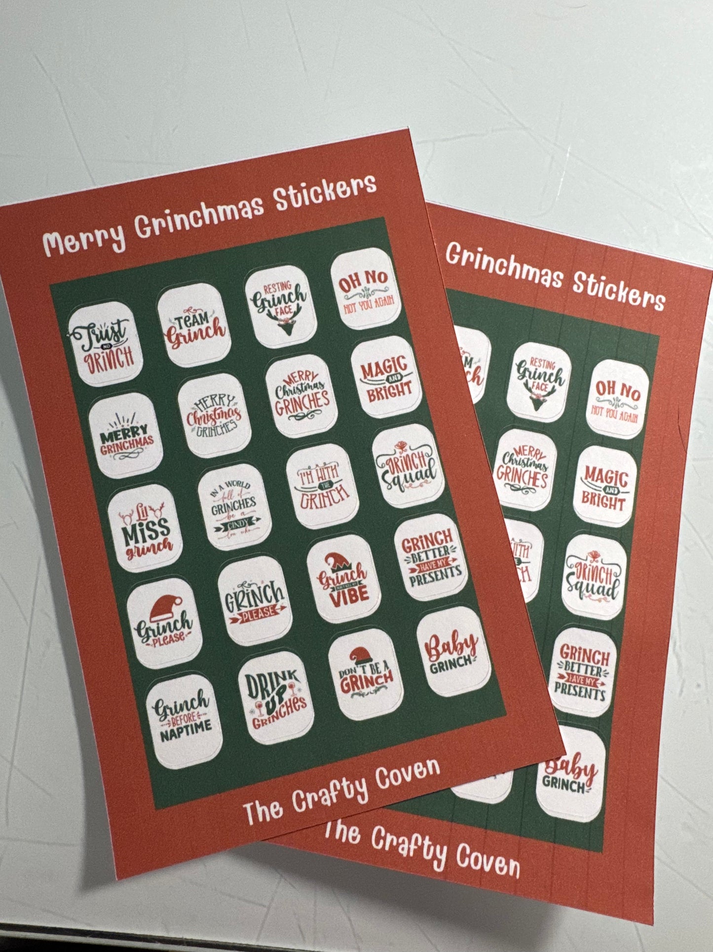 Merry Grinchmas Sticker Sheet 2 pack