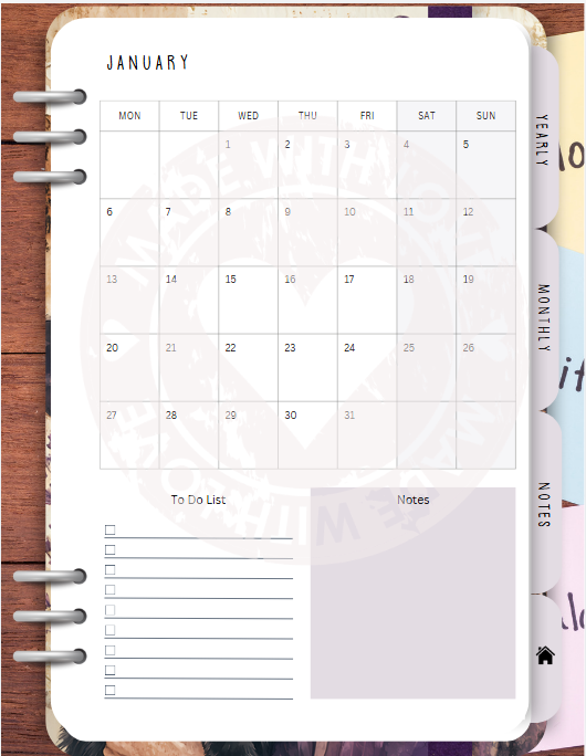 The Purple Witch Yearly Digital Planner with Hyperlinks